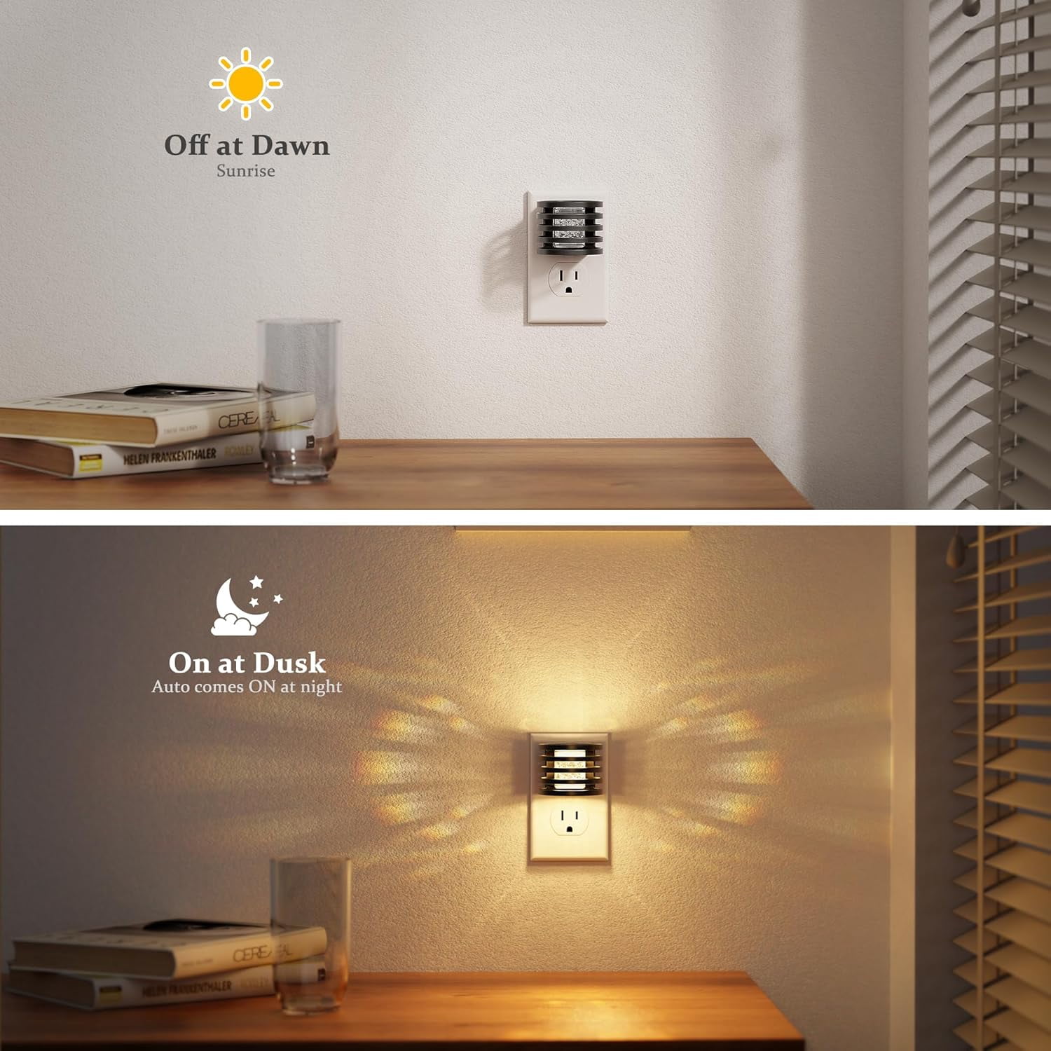 RGHJAR-LED Night Light, [2 Pack] Bubble Night Lights Plug into Wall, Dimmable Nightlight with Dusk to Dawn Sensor, Amber/3000K/5000K & 5 Brightness Levels, for Bedroom Bathroom Hallway