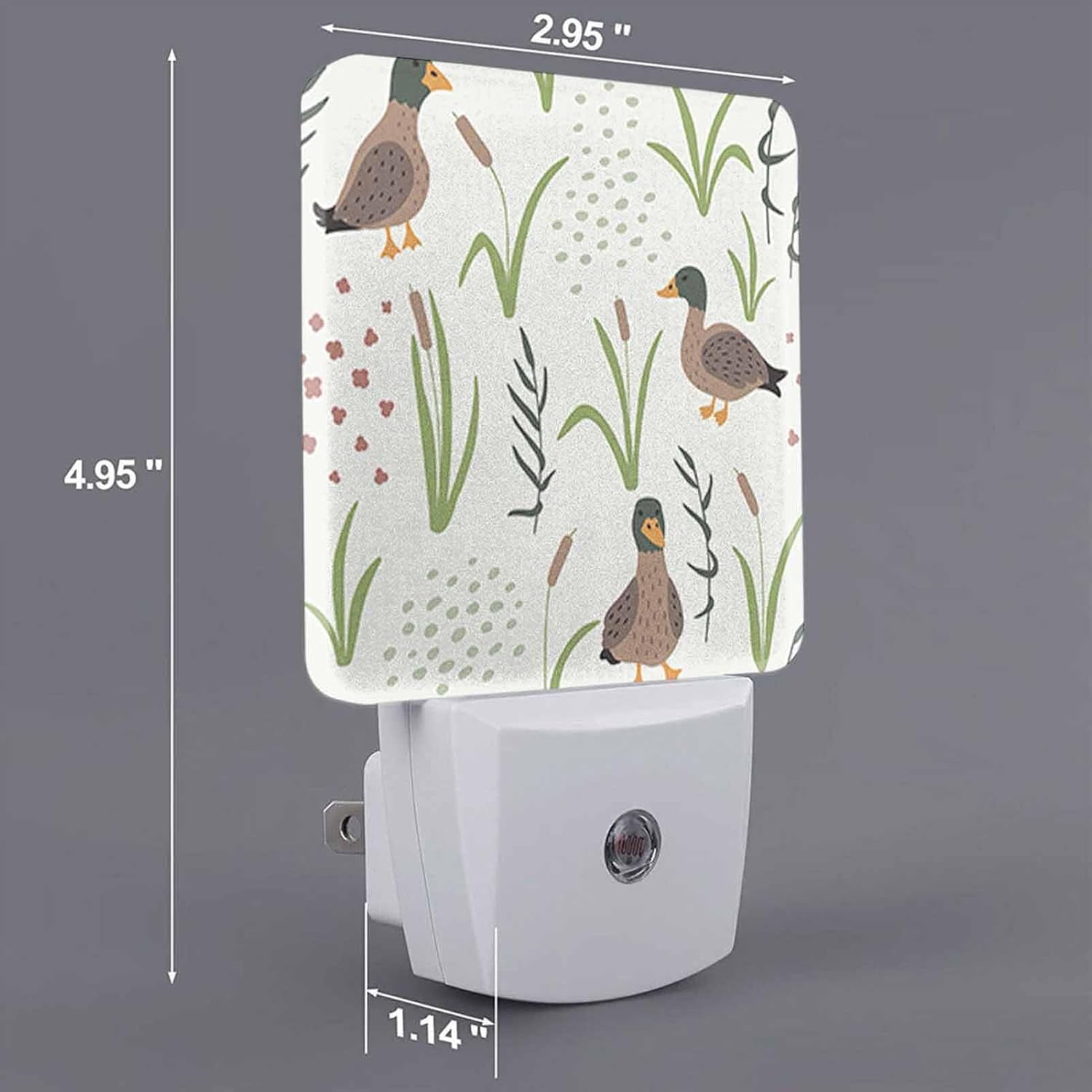 RGHJAR-LED Night Light,Natural Grass Landscape Wild Duck LED Night Light Plug into Wall with Dusk to Dawn Light Sensor White Energy Efficient Nightlight for Bedroom Hallway Living Room Kitchen