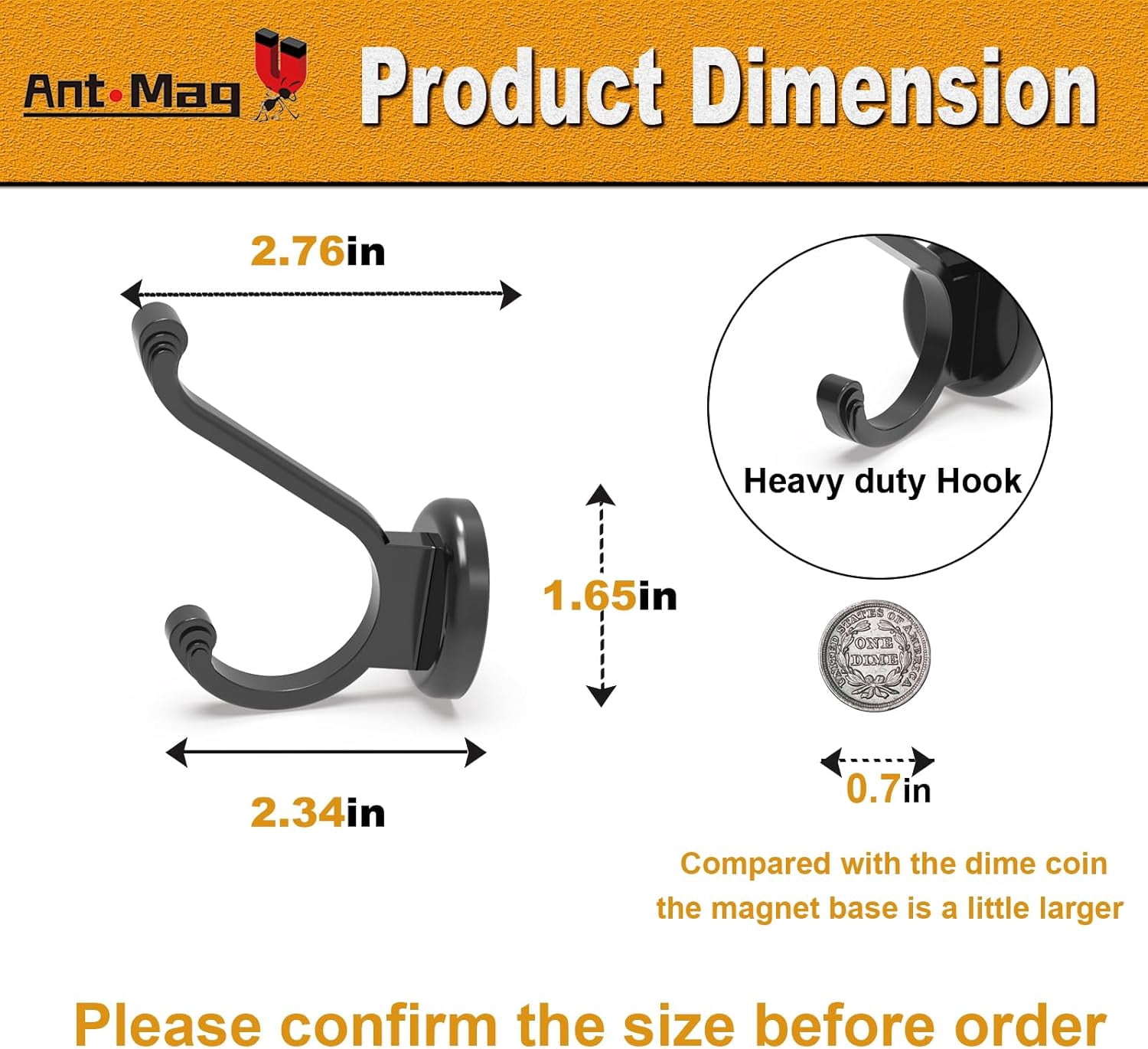 RGHJAR-Magnetic Hooks Heavy Duty 140lbs Neodymium Magnet Wall Hooks for Hanging Coats Robes Backpacks Bags Hats Keys Mugs Cups Towels
