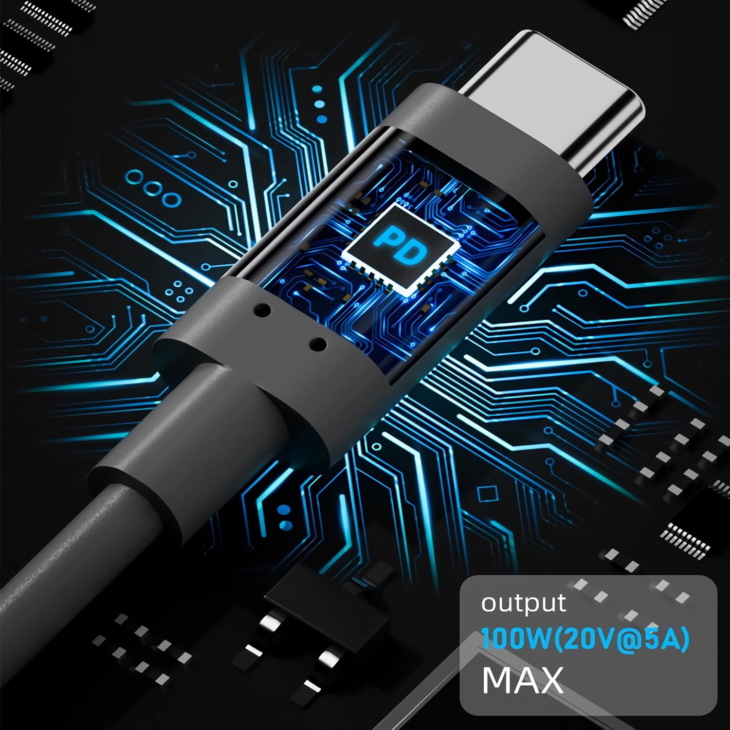 RGHJAR-Mini Cable for Starlink USB C to DC Power Cable Compatible with 100W+ Power Bank and PD Charger (6.56FT/2M)