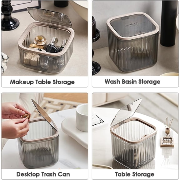 RGHJAR-Mini Trash Can with Lid,Removable Small Garbage Can Ultimate Mini Desktop Storage Box, Tiny Trash Can for Car, Bathroom, Kitchen or Bedroom