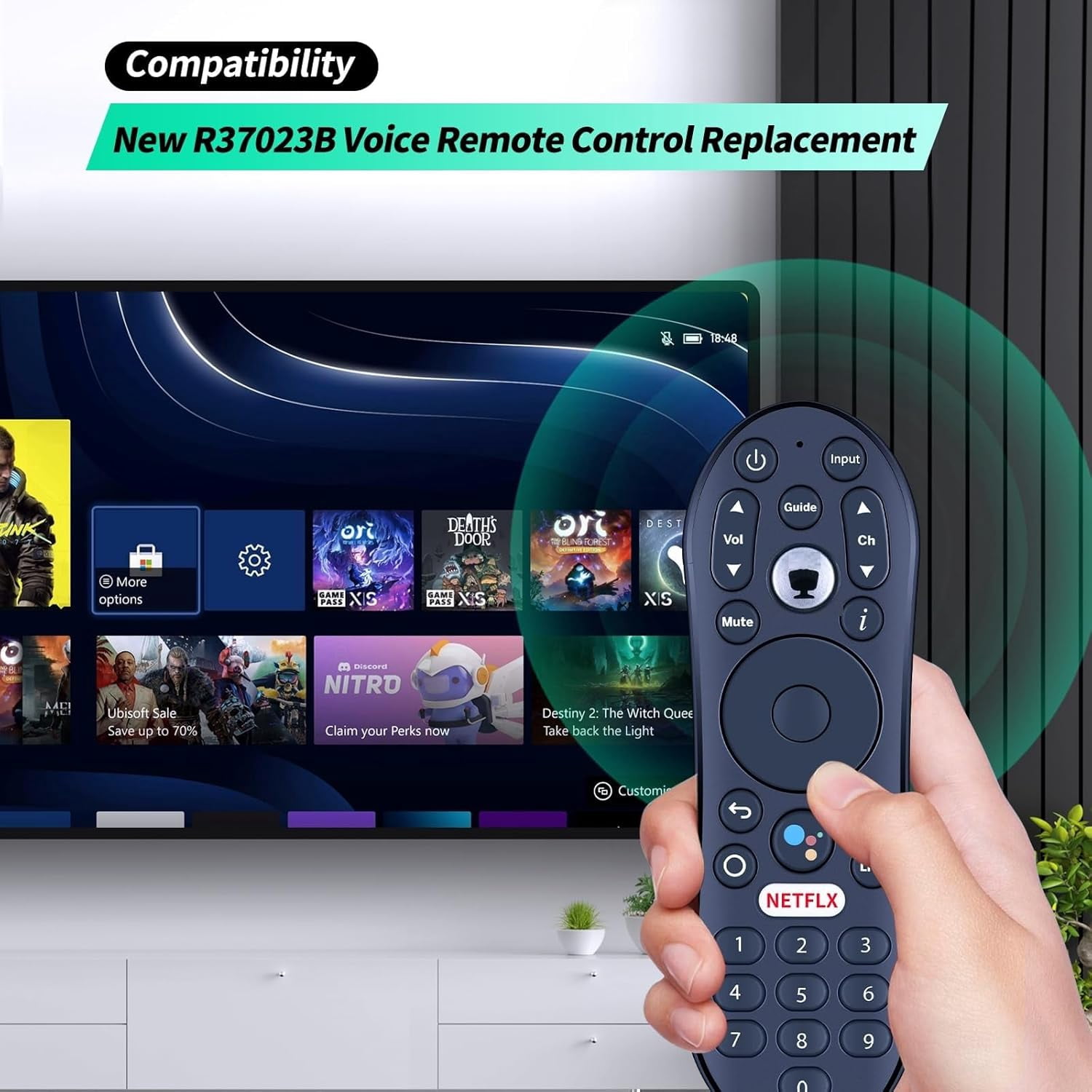 Tivo Guide Remote RGHJAR-New R37023B Voice Remote Control Replacement for TiVo Stream 4K ...