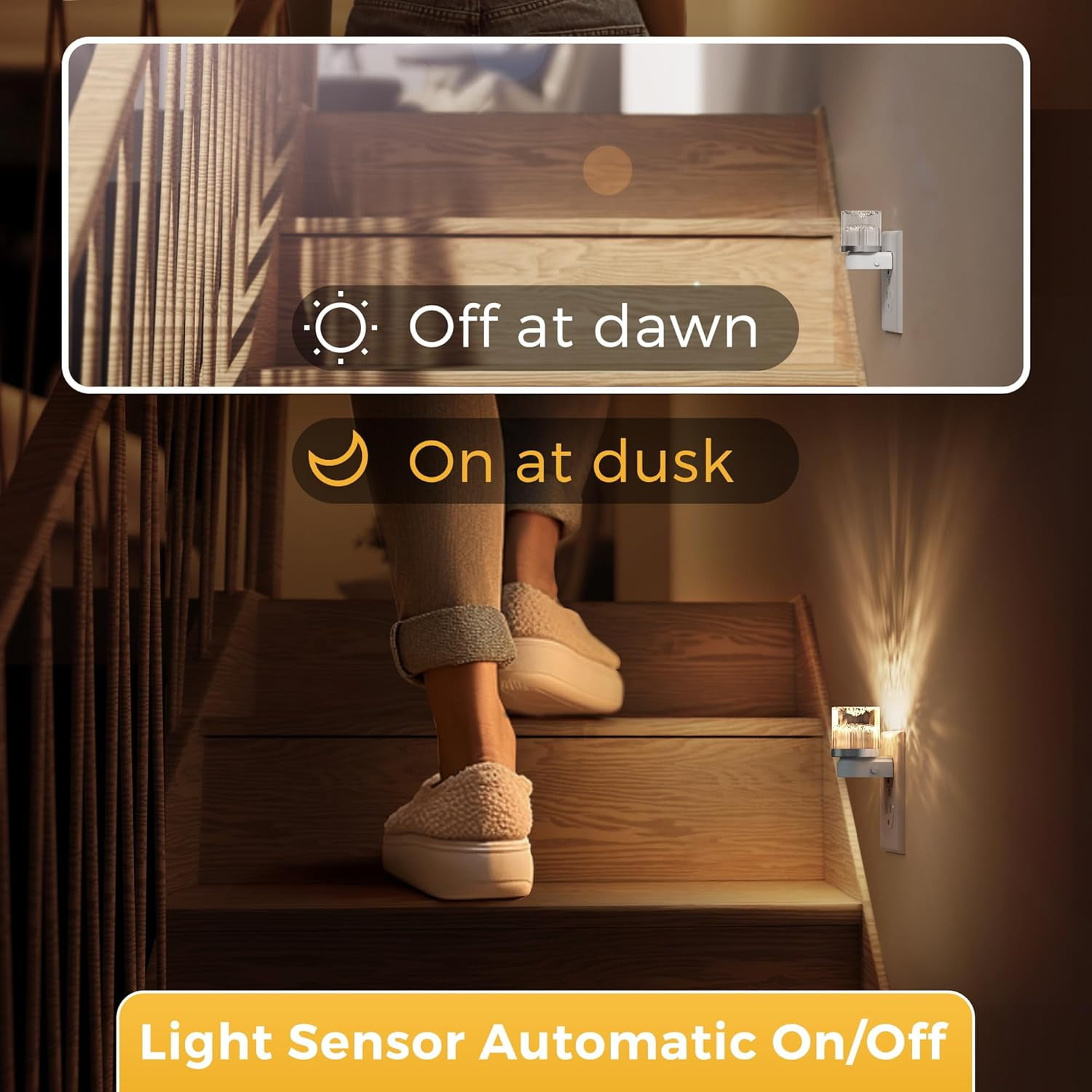 RGHJAR-Night Light, 2 Pack Night Lights Plug into Wall, 3000K Soft Light LED NightLights, Built in Dusk to Dawn Sensor for Hallway, Bathroom, Rooms