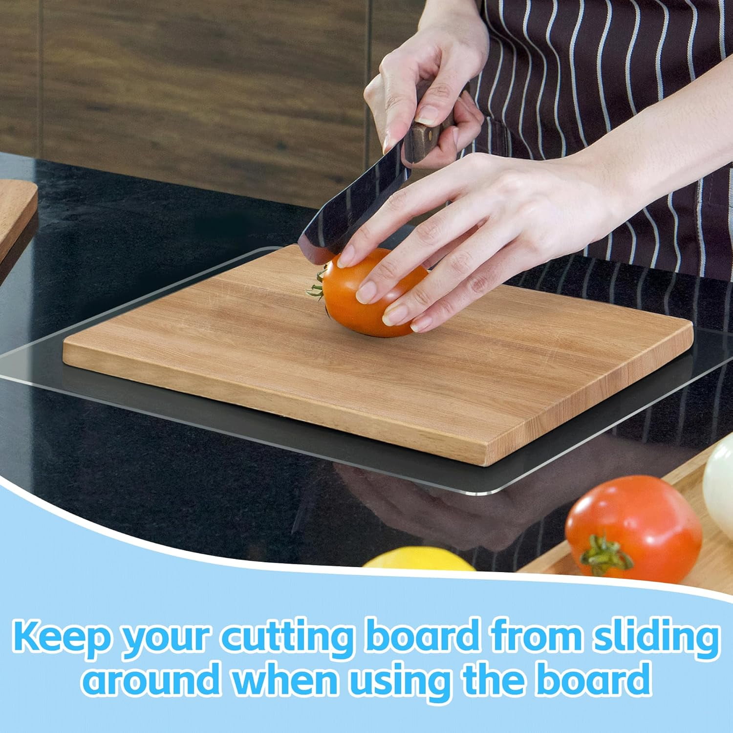 RGHJAR-Non Slip Pads for Cutting Boards, Clear Grip Mat Under Cutting Boards, Secure Anti Slip Mats for the Perfect for Chefs and Home Cooks, Dishwasher Safe（10 x 15 Inch,1 Pad)