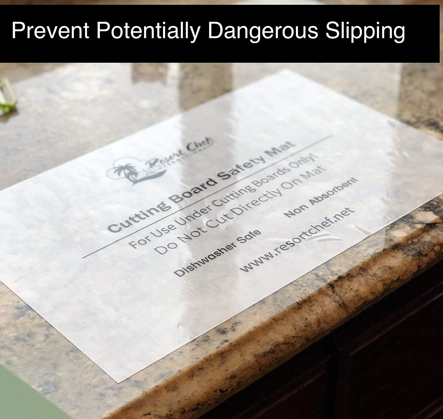RGHJAR-Non-Slip Safety Mat for Under Kitchen Cutting Boards - Hygienic Non-Absorbent and Dishwasher Safe