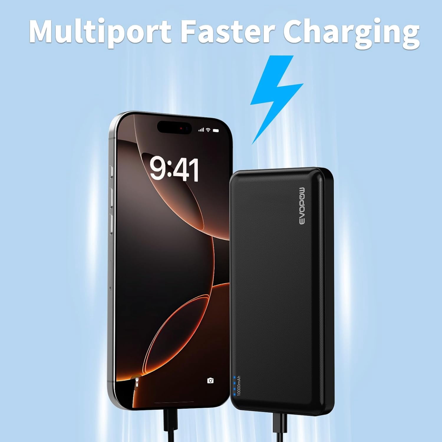 RGHJAR-Portable Charger Power Bank 10000mAh, USB C in&Out Fast Charging Battery Pack Portable Phone Charger Quick Charge for iPhone 15/14/13/12, Galaxy S23/22, Pixel Heated Vest and etc (Black)
