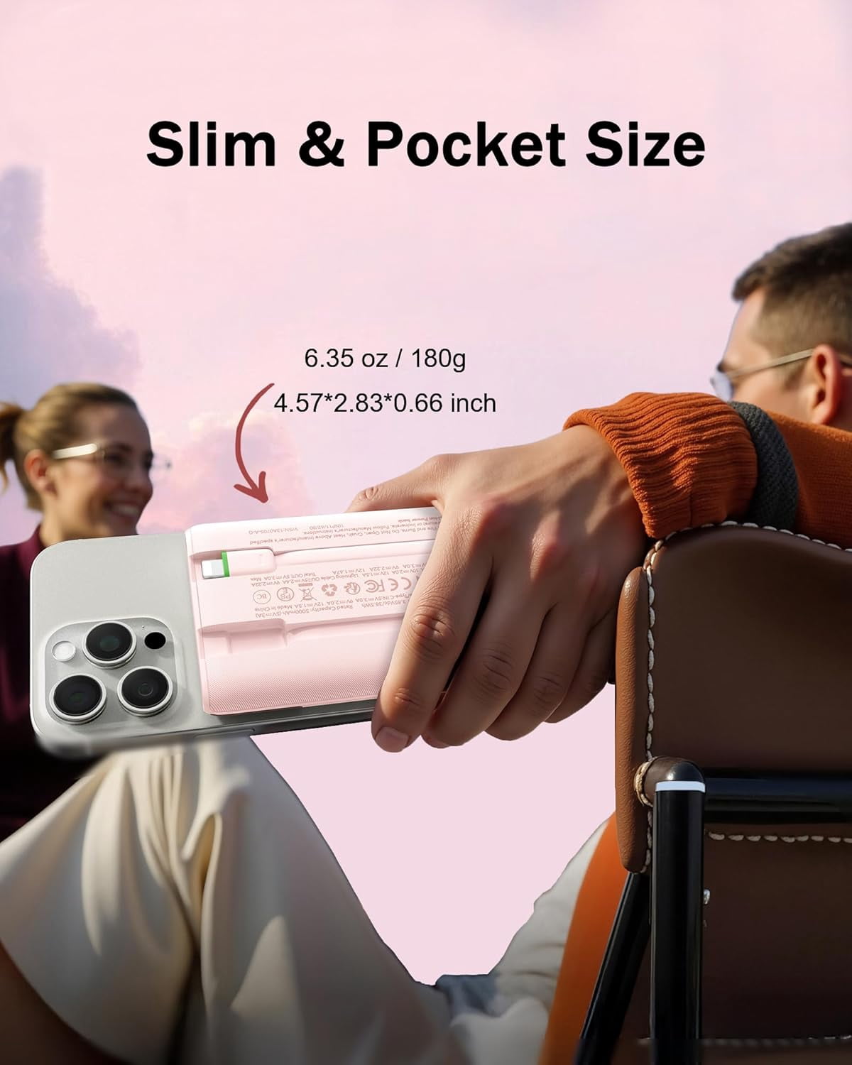 RGHJAR-Portable Charger, Ultra Slim 22.5W Fast Charging with Built in Cable, Flight-Safe 10000mAh USB C Power Bank Battery Pack, Travel Essential Phone Powerbank for iPhone 17 16 Samsung S25 Google e