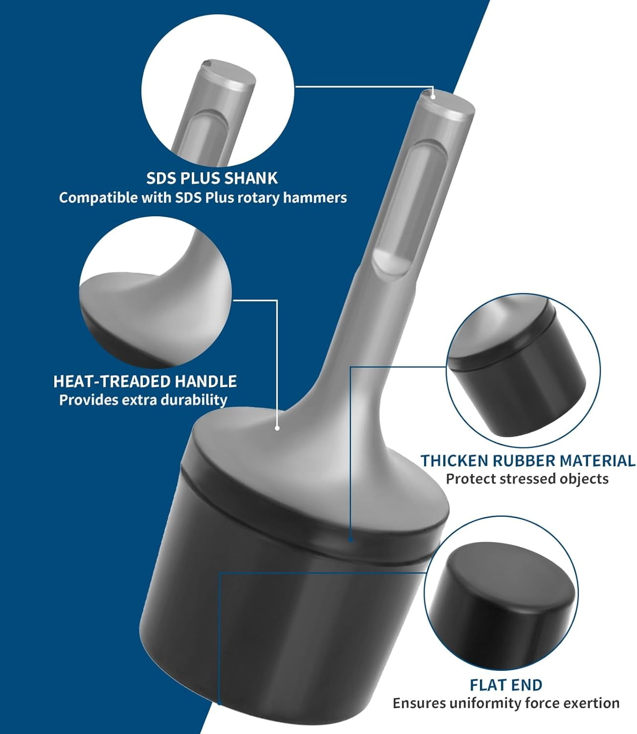RGHJAR-Radiator Vibrator Tool, Rubber Power Tool Hammer, Vibrator Round Shank Drill Hammer Attachment Used for Sewage Discharging Flushing, Table Edge Sealing and Tile Laying, Electric Hammer Vibrato