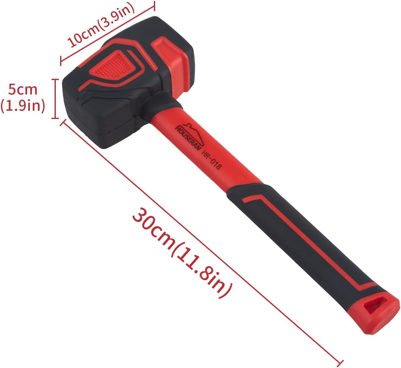 RGHJAR-Rubber Mallet, Rubber Mallet Hammer with Hook, 20 oz Rubber Hammer with Solid Rubber Head & Non-Slip Soft Grip, Mallet Hammer for Woodworking, Flooring, DIY Projects and Soft Blow Tasks