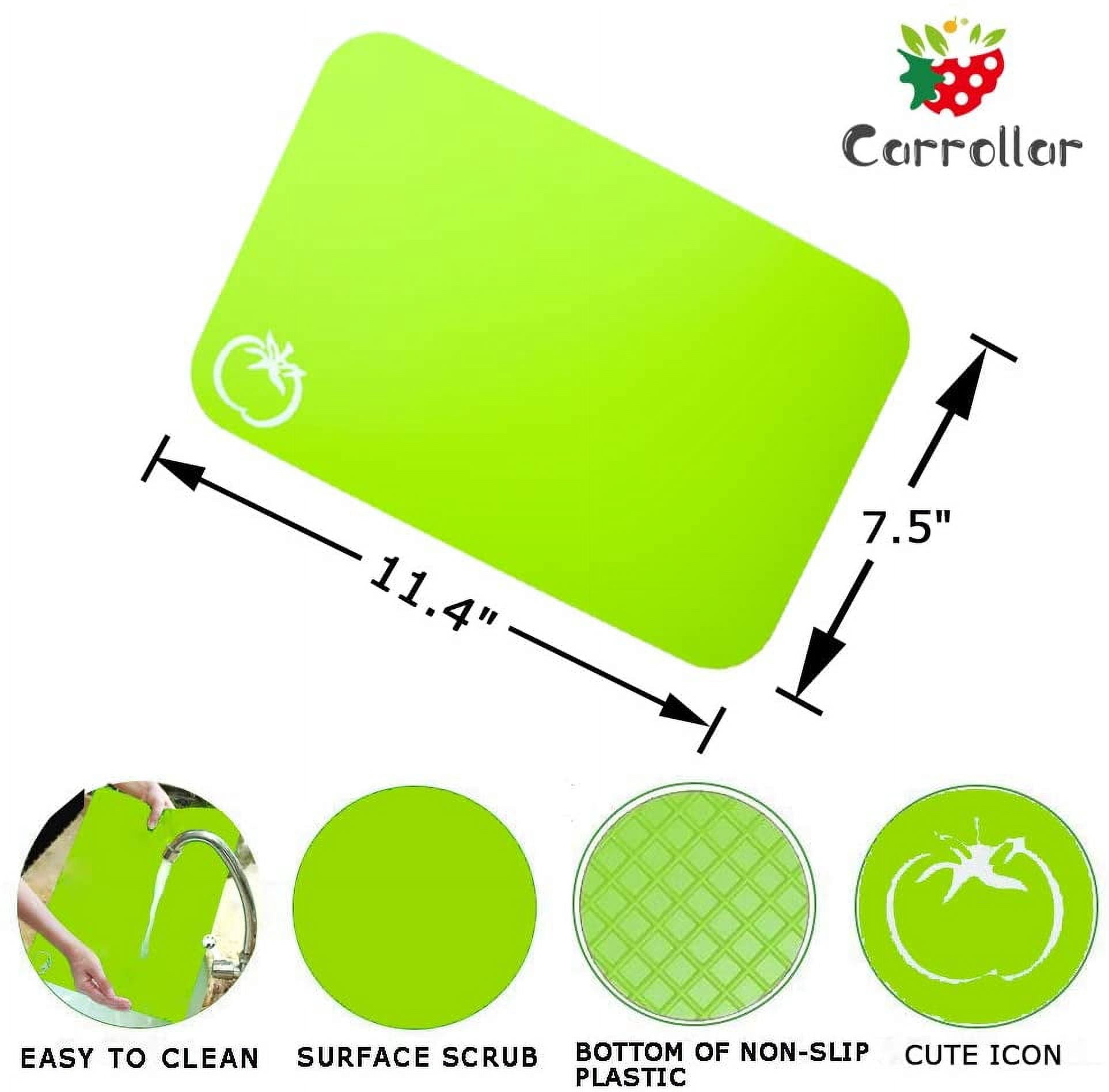 RGHJAR-Small Flexible Plastic Cutting Board Mats, 2 Pack Cutting Boards Mats With Food Icons, Gripped Back and Dishwasher Safe, Set of 4,7.5x11.4inch (2)