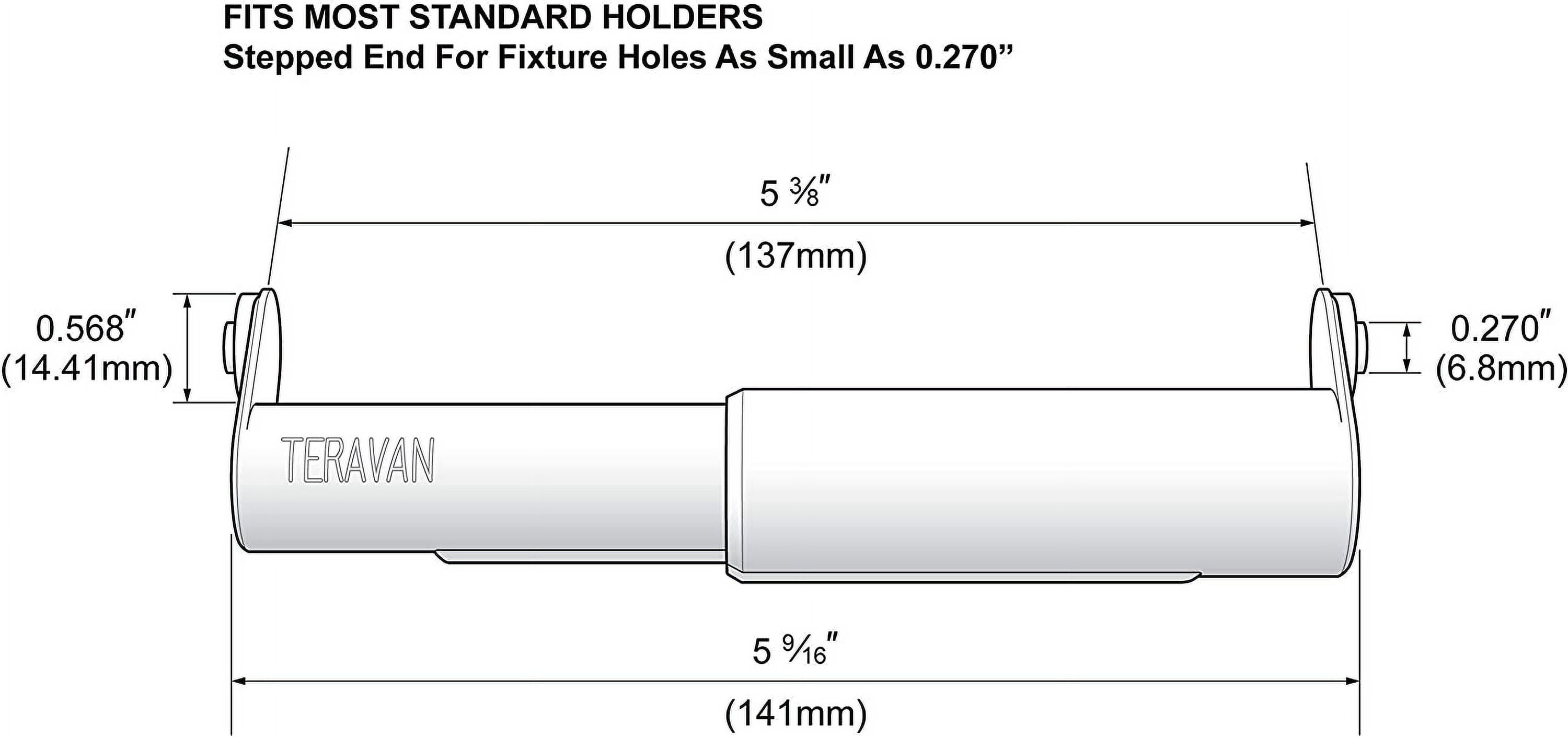 RGHJAR-Standard Toilet Paper Holder Extender for Extra-Large Rolls – Perfect for Double, Triple Rolls in Regular or Ceramic Bathroom wall Holders, Silver, 1 Unit