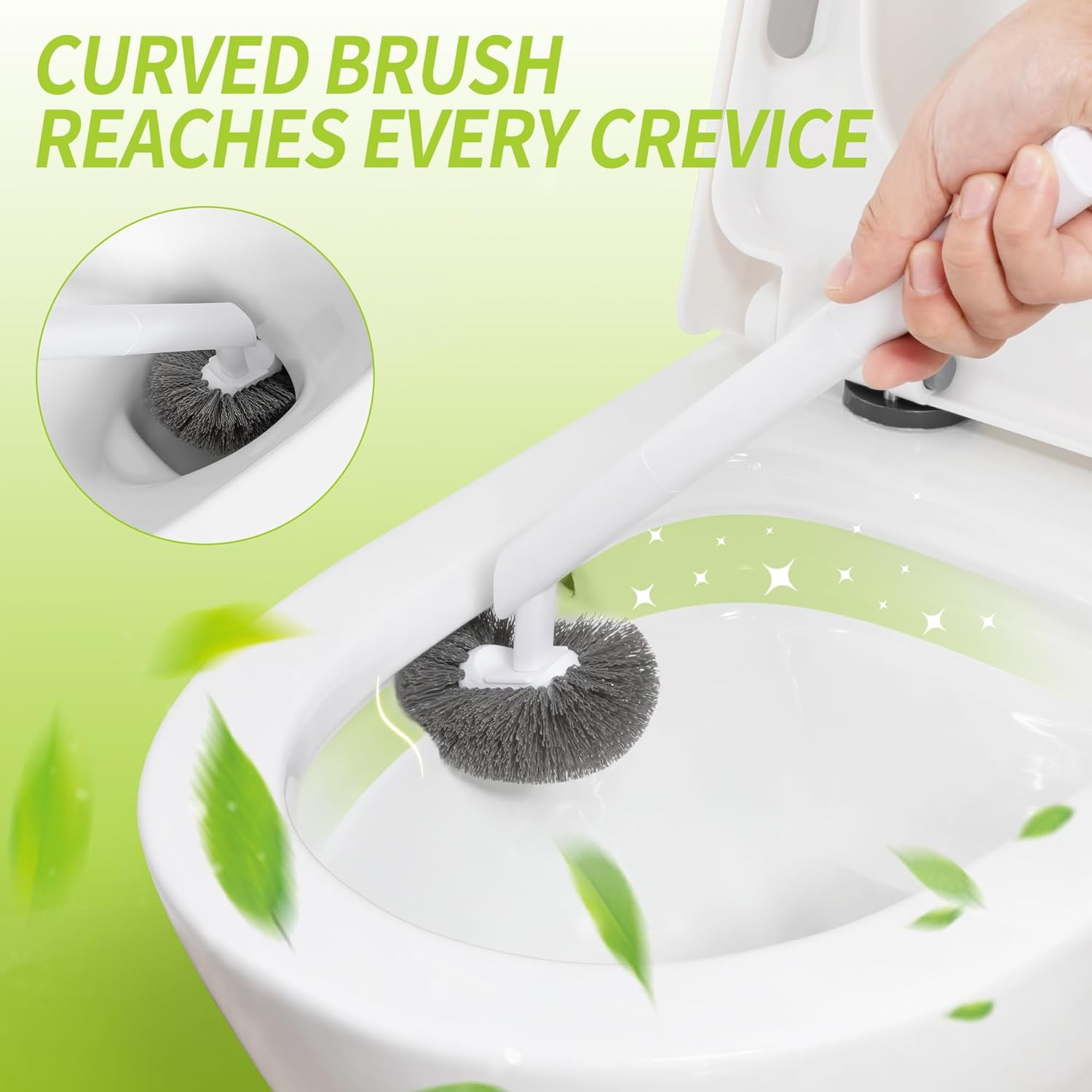 RGHJAR-Toilet Brush and Plunger Set Hidden, S-Shaped Toilet Brush Plunger Combo, Perfect for Homes, Apartments & Bathrooms