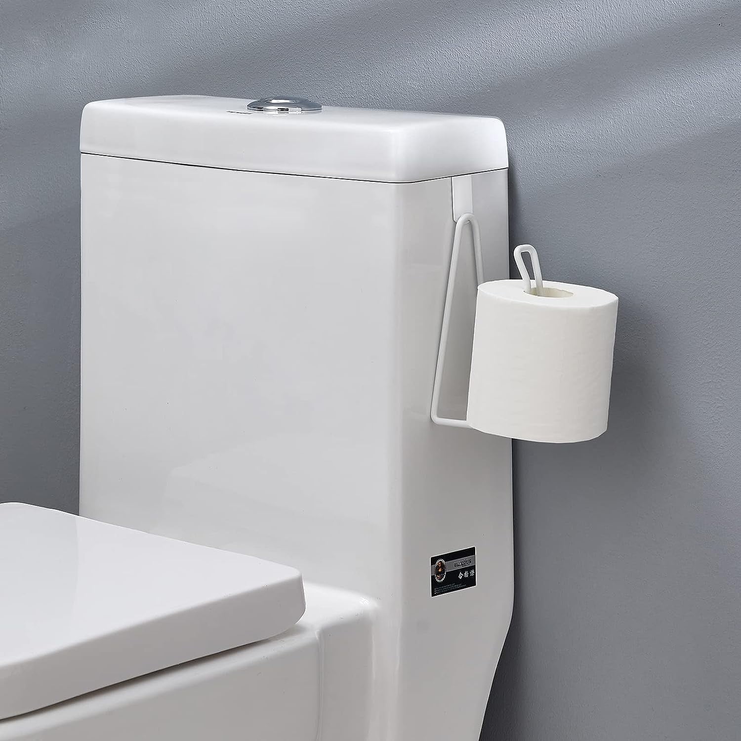 RGHJAR-Toilet Paper Holder Stand, Over The Tank Toilet Tissue Roll Holder Dispenser Reserve for Bathroom Storage and Organization - White
