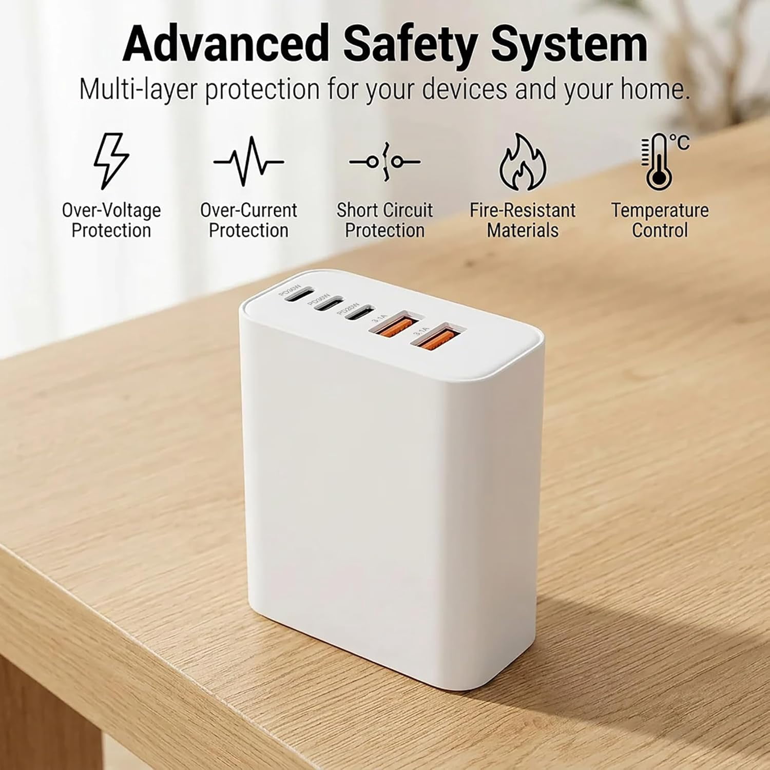 RGHJAR-USB C Charger Block, 2-Pack 60W 5 Ports USB C Wall Charger Plug Fast Charging, QC Multiport PD Adapter Chargers, Type C Box Brick Cube Compatible with iPhone 17 16 15 14 13 12 Pro Max, Samsung