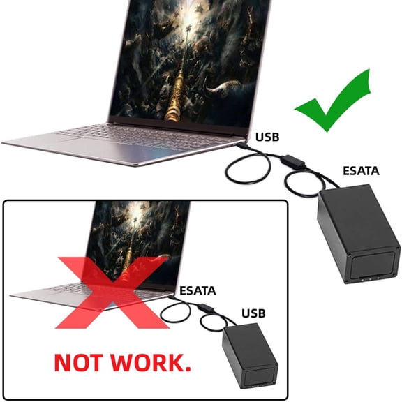RGHJAR-USB-C Type-C to Power Over eSATA DC5V Adapter USB3.0 to HDD/SSD/ODD eSATAp Converter