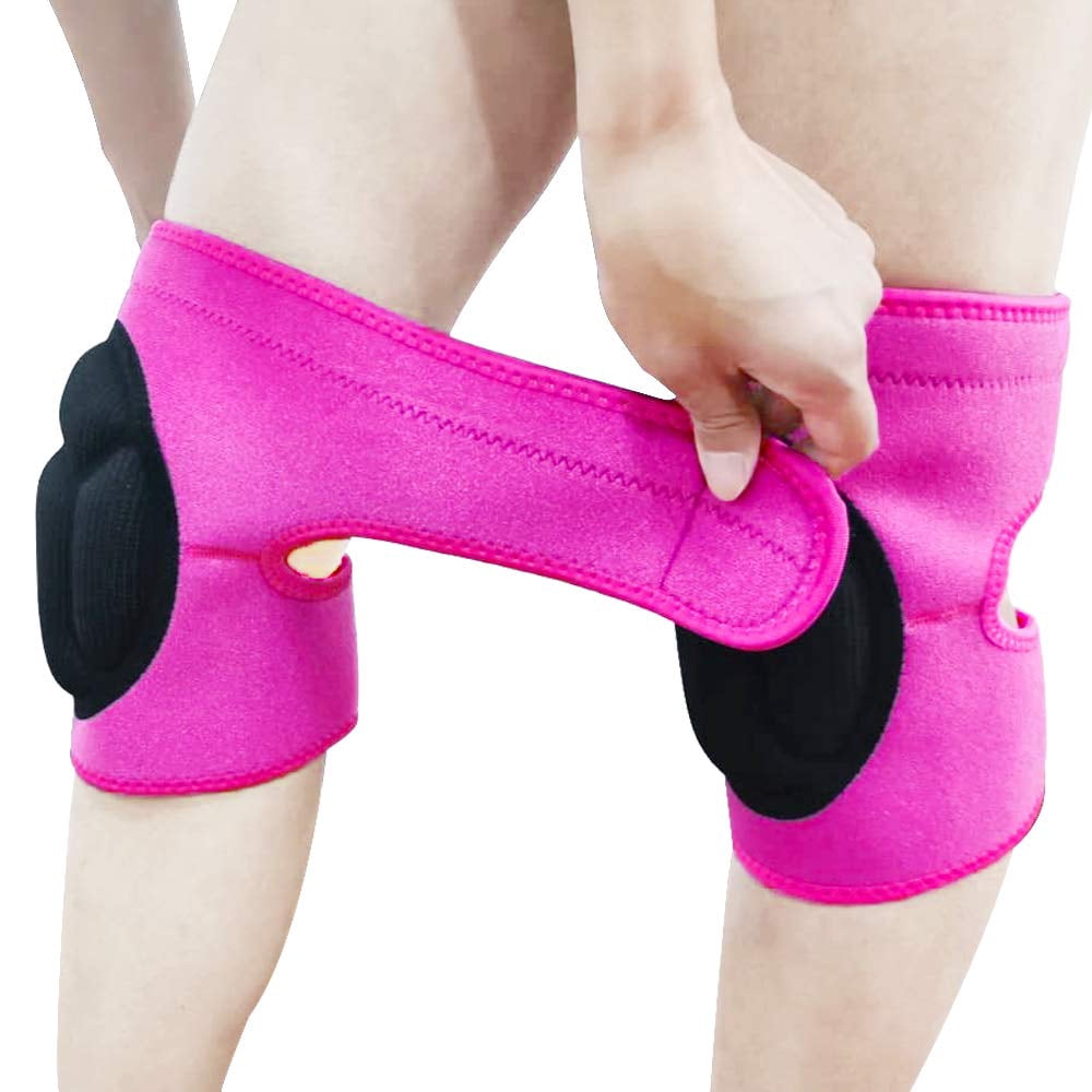 RGHJAR-Women Knee Pads for Cleaning House Floors,Gardening Work, Carpet, Weeding,kneepads with Soft Inner Liner, Adjustable knee pads Suitable for Kneeling on Garden,Flooring Yard,Pink S (1 Pair)