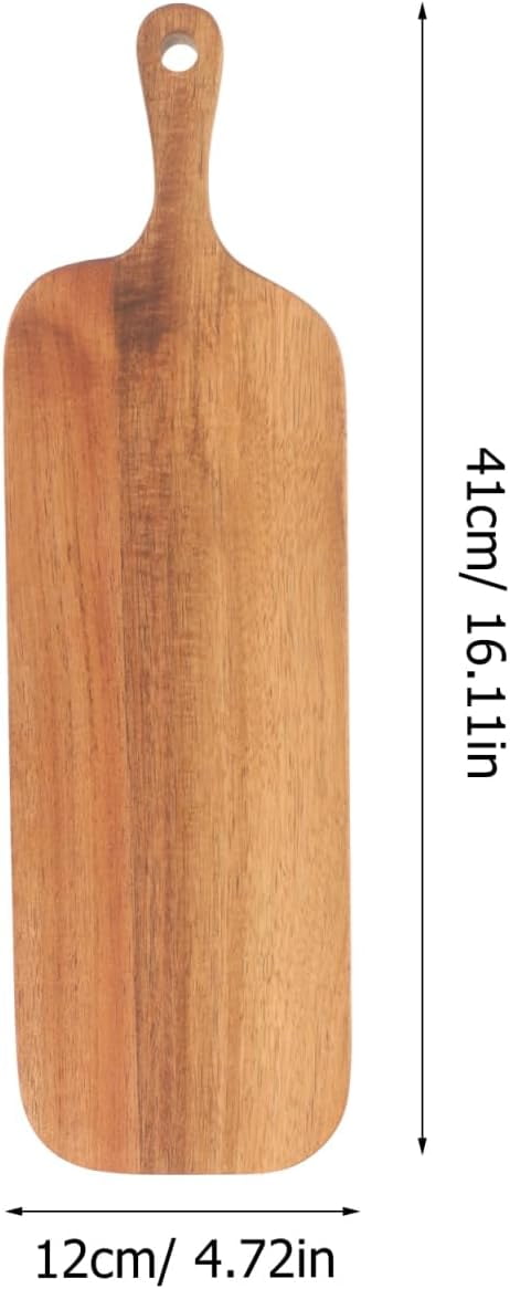 RGHJAR-Wood Cutting Board with Handle - Long Serving Board for Veggies, Bread, Cheese, Appetizers, and Picnic Celebrations, 16.1x4.7 inch