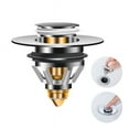 thumbnail image 1 of RGISHOP Universal Bathroom Sink Stopper Upgraded Pop-up Stainless Steel Sink Drain Filter Washbasin Drain Strainer Plug with Basket Hair Catcher for 1.1-1.5inch Drain Hole(1 PCS, Silver), 1 of 6