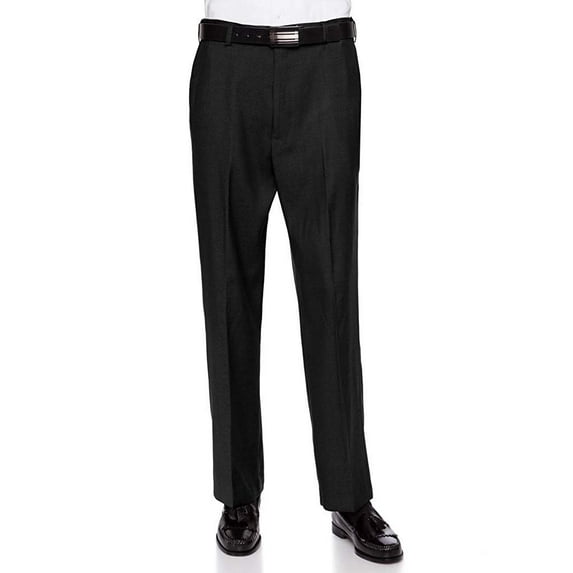 RGM Dress Pants for Men Slim fit Modern Flat-Front - Formal Business Wrinkle Free No Iron Black-Expandable 42W x 29L-Slim