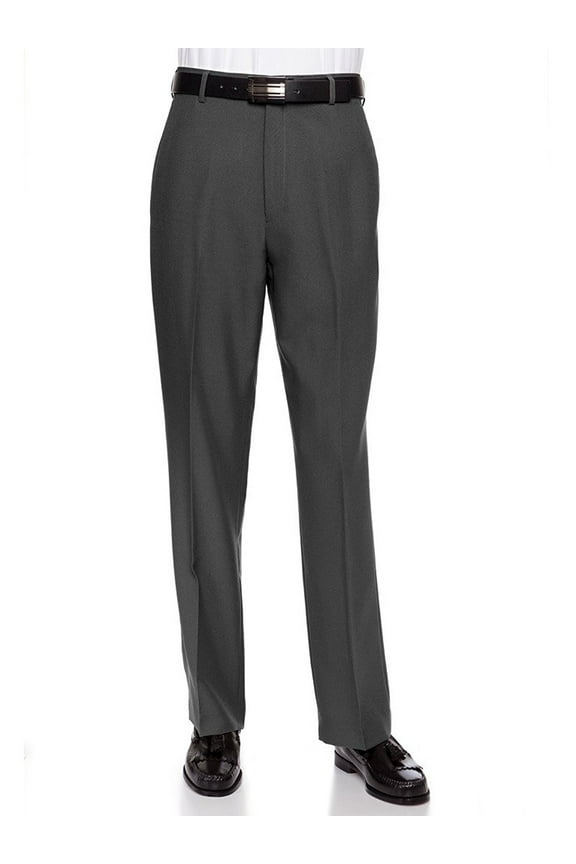 Men's Flat Front Dress Pant Modern Fit - Perfect for Office, Business and Every Day! Charcoal 54W x 34L