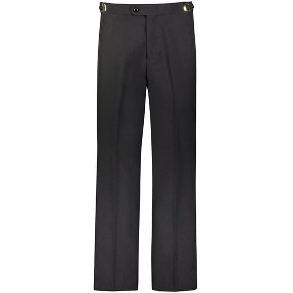 RGM Men's Tuxedo Pants Side Satin Stripe - Pleated Or Flat Front Black 46W x 29L