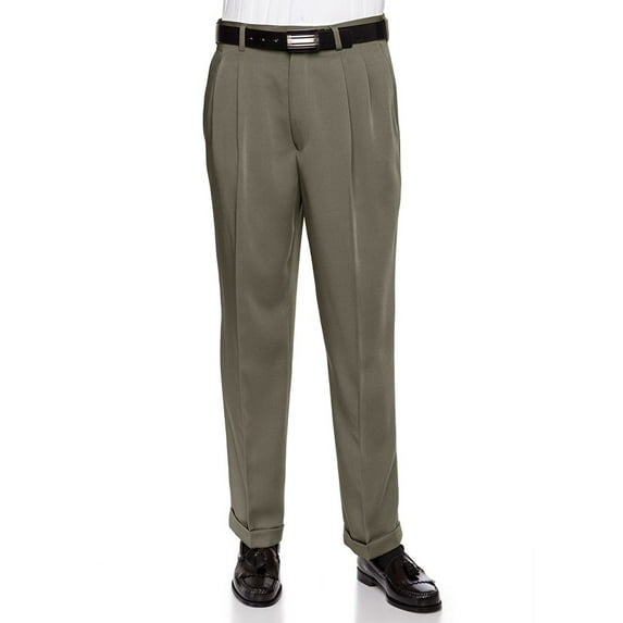 RGM Men's Work To Weekend Microfiber Performance Traditional Fit Pleated Dress Pant