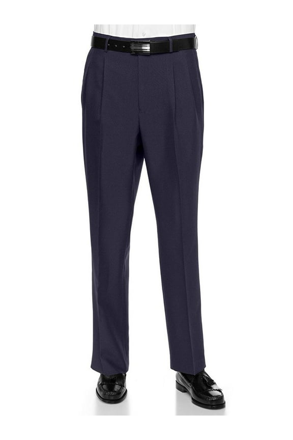 Men's Work To Weekend Pleated Front Dress Pant Finished Hem With No Cuff