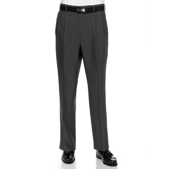RGM Men's Work To Weekend Pleated Front Dress Pant Finished Hem With No Cuff