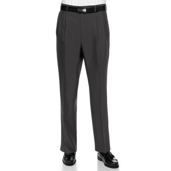 RGM Men's Work To Weekend Pleated Front Dress Pant Finished Hem With No Cuff