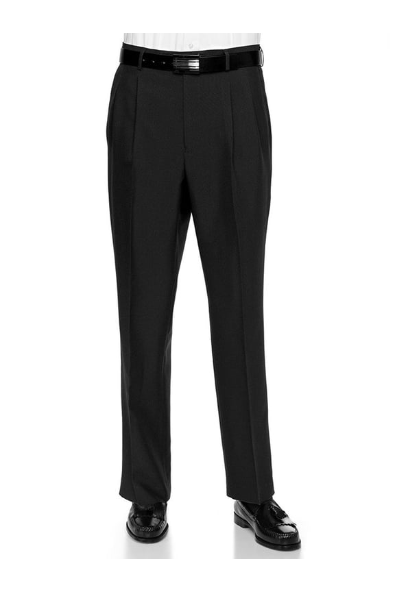 Men's Work To Weekend Pleated Front Dress Pant Finished Hem With No Cuff