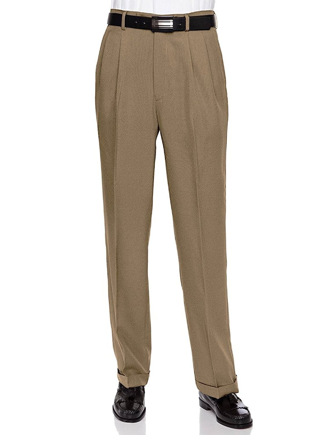 RGM Men's Work to Weekend Pleated Front Dress Pant TaupeMicrofiber 32