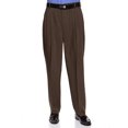 thumbnail image 1 of RGM Mens Dacron Rayon Pleated Front Dress Pants Brown 30 Medium, 1 of 3
