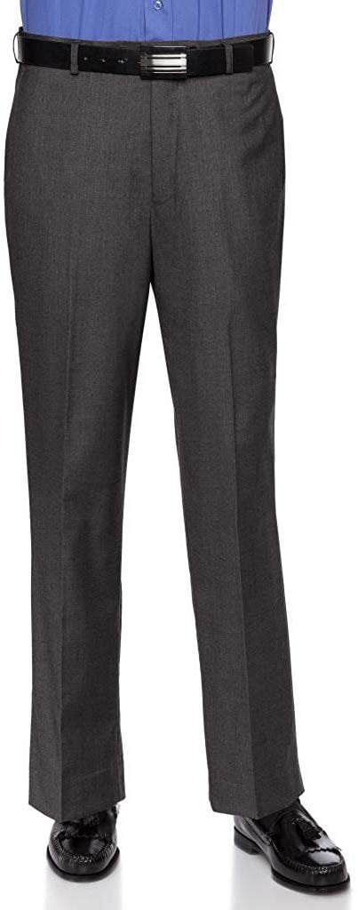 RGM Mens Slim fit Dress Pants Flat-Front - Modern Formal Business Wrinkle Free No Iron