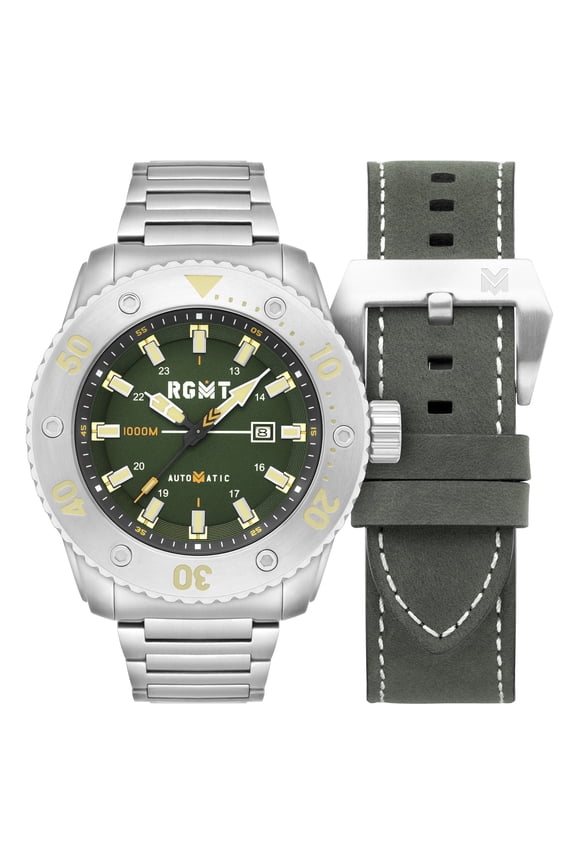 All-Brite Stainless Steel 54mm Japanese Automatic Wristwatch RG-8056-44