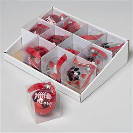 RGP G91203 Ornament Glass Pet 60 Mm Asst Design With Ribbon Pvc Box - Pack Of 48