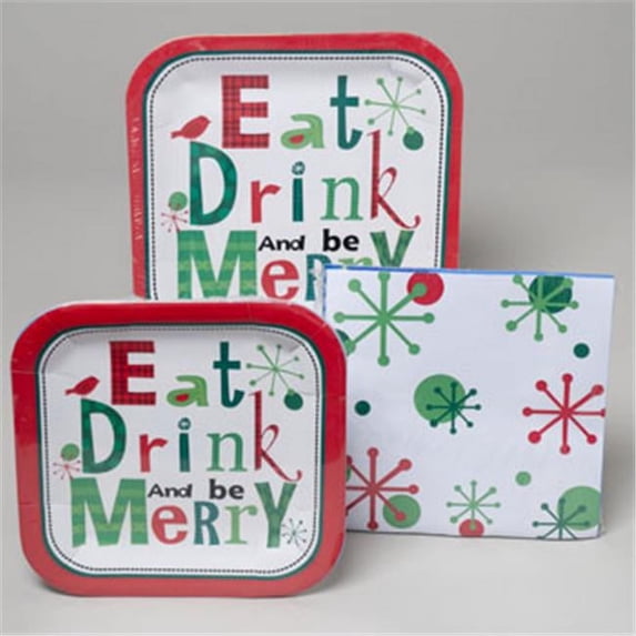 RGP Paper Party Christmas Tableware - Pack Of 48