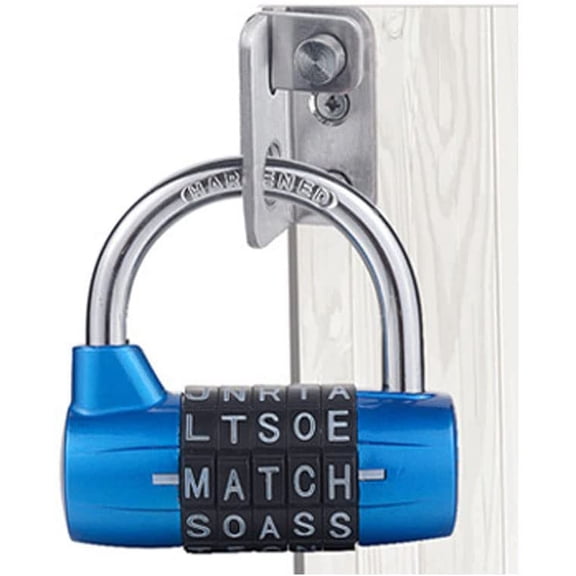 RGRVFD-Blue 5 Letter Combination Lock, Suitable for Gym Locker, Toolbox, Outdoor Gate, Office, Suitcase, Backpack