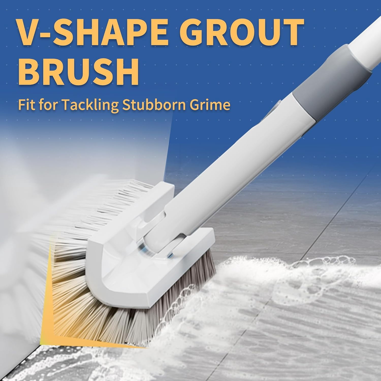 RGRVFD-Grout Brush with Long Handle, 57" Grout Cleaner for Tile Floors