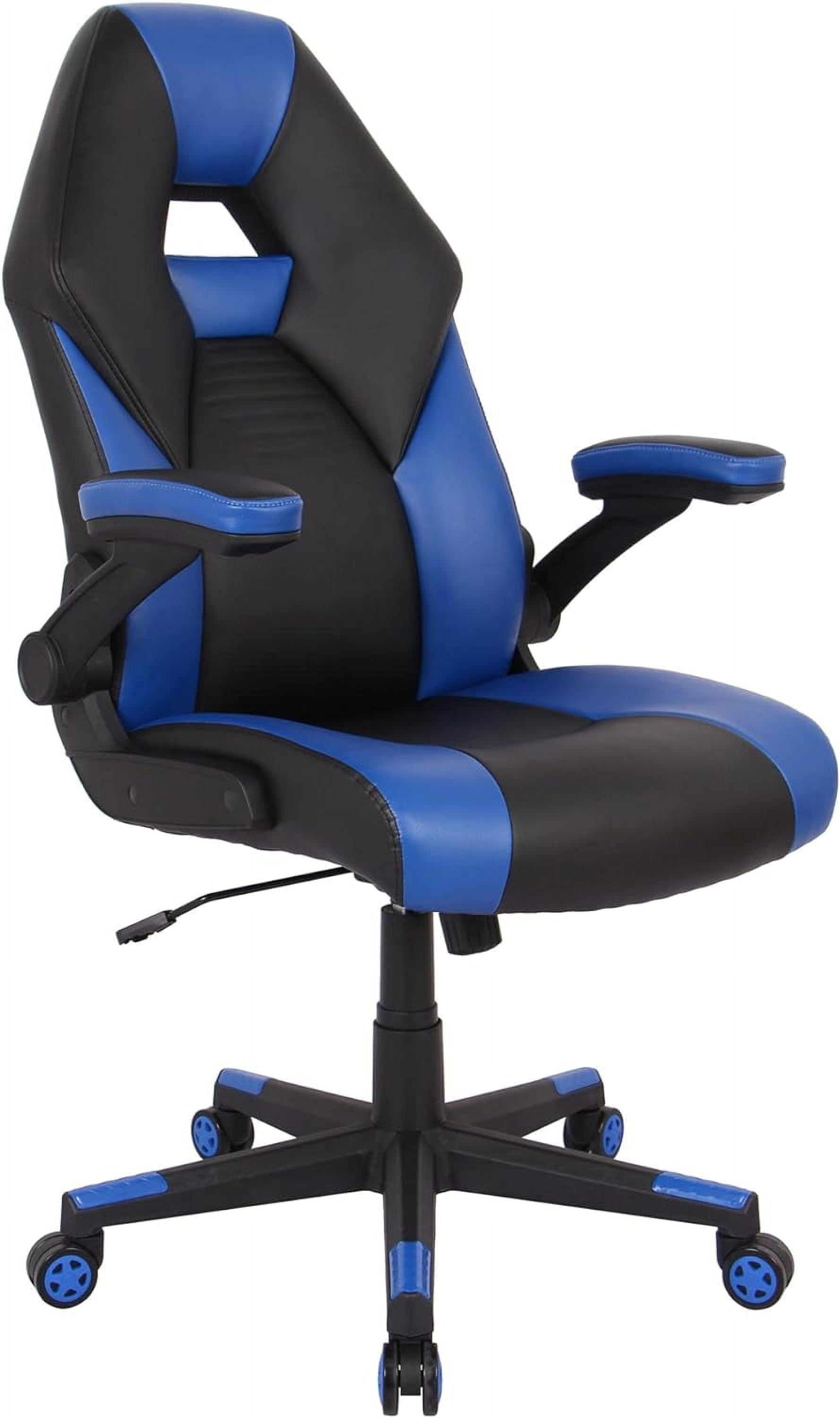 RGX Faux Leather HighBack Gaming Chair, Black/Blue, BIFMA Compliant