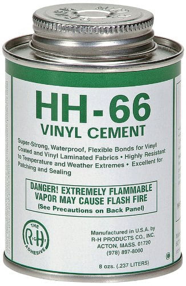RH Adhesives RH HH-66 Vinyl Cement 8oz, Paste Vinyl, Clear Flexible Industrial Sealant, 8 oz