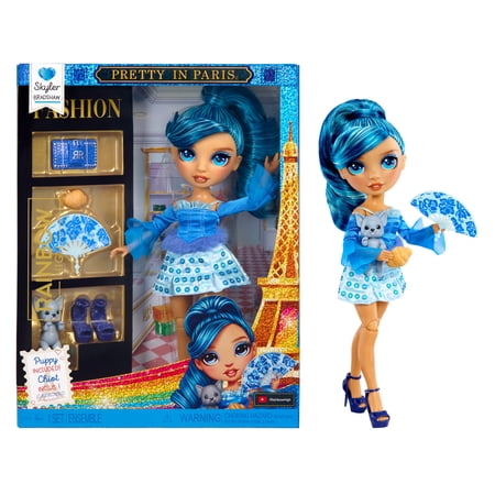 Rainbow High Pretty in Paris Fashion - Skyler Bradshaw (Blue), Rainbow 11" Fashion Doll with Outfit, Stylish Handbag, Girls Toy Gift for Kids Ages 4-12 Years