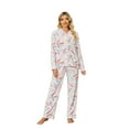 thumbnail image 1 of RH Pajamas Women Printed Sleepwear Button Down Lounge Soft Summer Pjs Long Set S-XXL RHW4042-A-M, 1 of 9