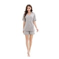 thumbnail image 1 of RH Pajamas Women Short Sleeve Sleepwear Button Down Lounge Soft Summer Pjs Shorts Set RHW4045-A-L, 1 of 7