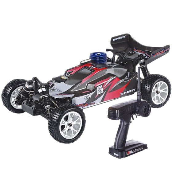 RH1006 1/10 Scale 4WD Nitro Powered Off-Road RC Buggy, 2.4G 75km/h High Speed RC Truck with 2.4G FS-FT Radio Controller, Force .18 Methanol Engine & Waterproof Electronics for Adults - RTR