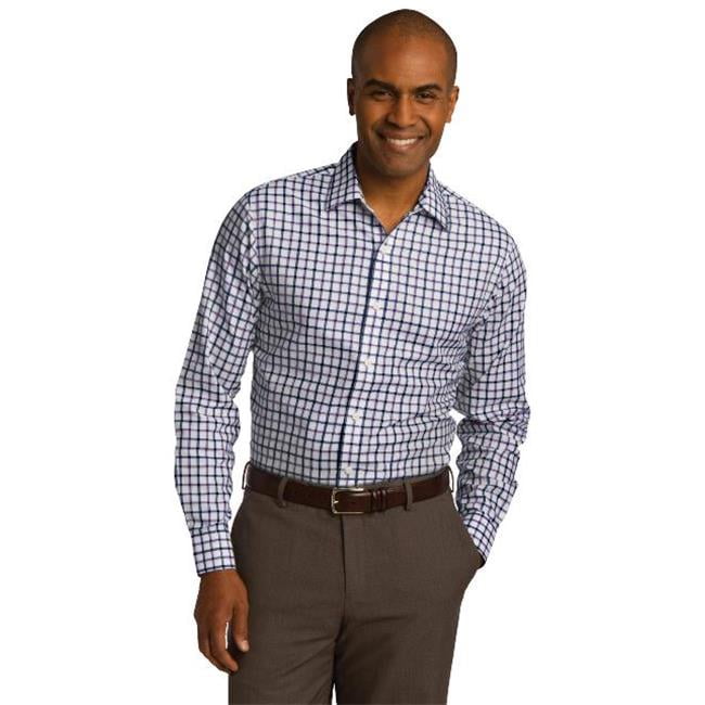 RH74 Mens' Dress Shirt Tricolor Check Slim Fit Non-Iron Shirt - Walmart.com