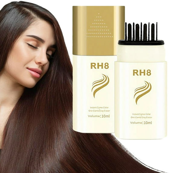 RH8 Hair Color Stick, White Hair Concealer, 2 in 1 Comb Design, Long Lasting Hair Color, Quick Acting, Portable Hair Dye Stick, Easy Hair Touch-Up, 0.14 oz for Home Use Makeup Organizers