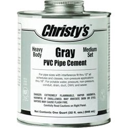RHBGLVQT Gray Heavy PVC Cement Low, 32 fl. oz.$$Hardware