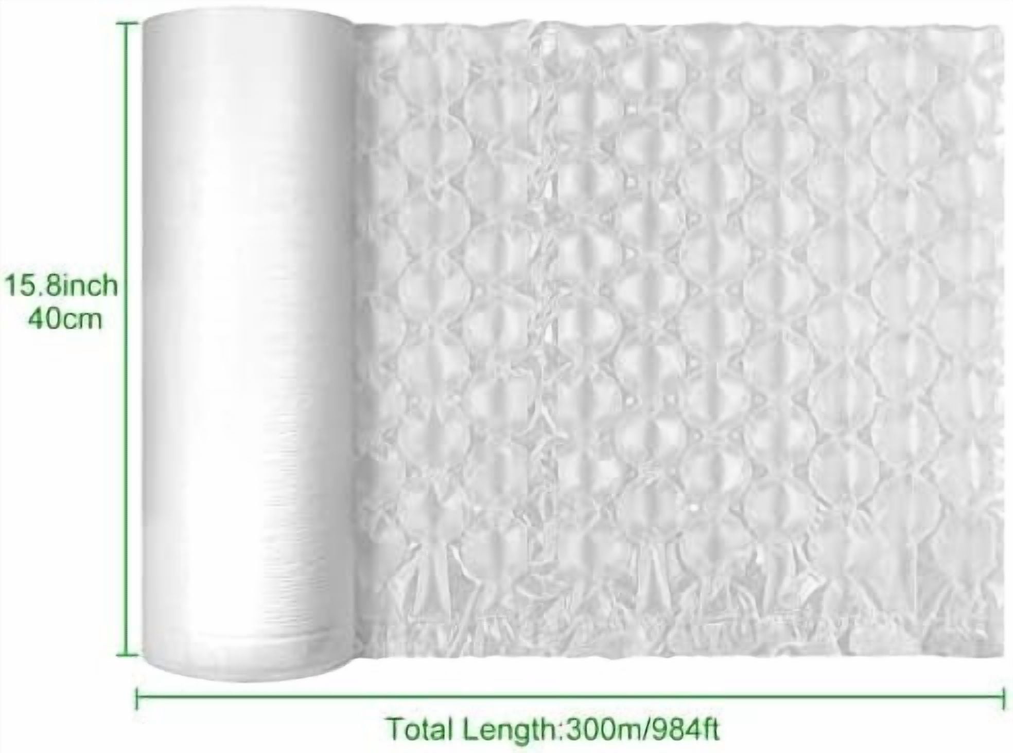 RHBLME 15.8 Inch Wide x 984 Feet Length Moving Bubble Shipping Wrap Roll, 300M Long Air Cushion Packing Inflatable Large Bubble Shipping Wrap for Moving Packing Mailing (Need Machine Inflate)