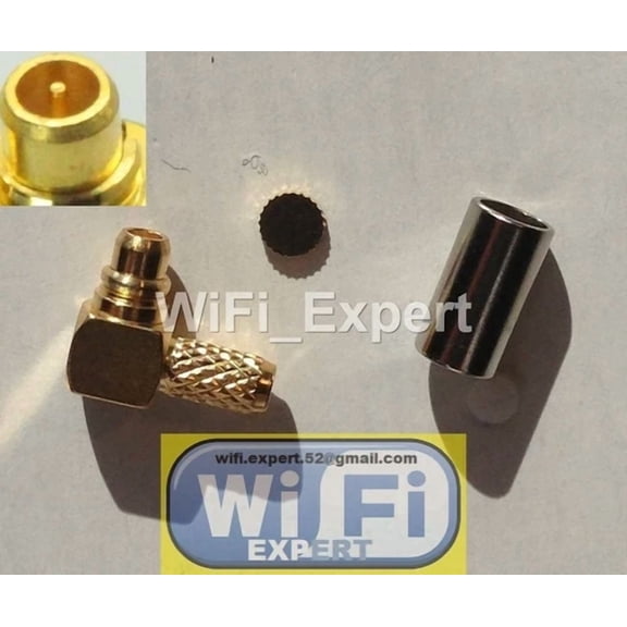 RHEA- 10 X Mmcx Angle Male Plug L Type Connector Rg316 Rg174 Rf Cable Crimp Solder