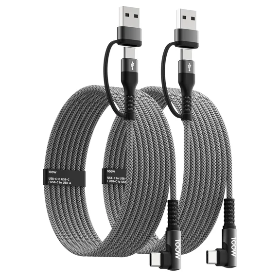 RHEA- 100W High Speed Usb C Charger Cable Right Angle, [2Pack 4Ft] C To C...